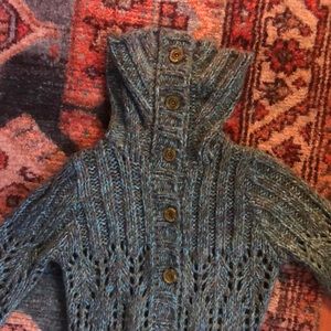 Turquoise Crochet Sweater Dress